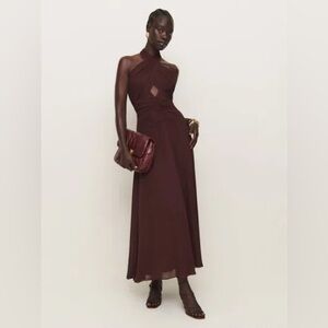 Reformation Brand New with Tags Mahogany Cari Maxi Dress | Size 6